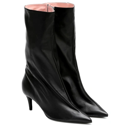 Acne Studios Black Beau 70 Pointed Toe Leather Boots