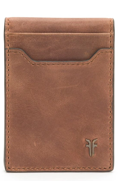 Frye Holden Folded Leather Card Case In Whiskey