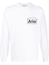 Aries Y2k Cotton Logo Graphic Tee In White