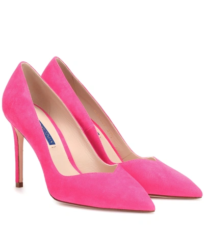 Stuart Weitzman Anny Suede Stiletto Pumps, Peonia