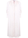 Harris Wharf London Striped Cotton Shirt Dress In White