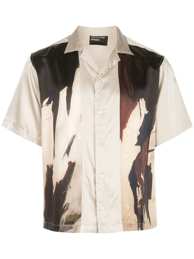 Enfants Riches Deprimes I Made This Painting Print Silk Shirt In Grey