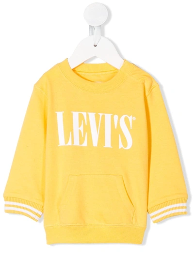 Levi's Babies' Crew-neck Logo Sweatshirt In Yellow