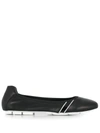 Hogan H511 Black Silver Flat Ballerina Shoes