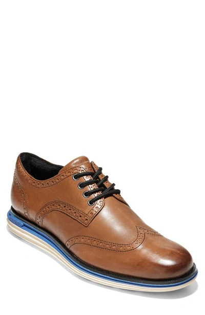 Cole Haan Men's Øriginalgrand Wingtip Luxury Oxfords Men's Shoes In Safari Leather/ Blue/ Ivory
