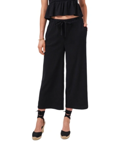 1.state Tie Front Split Seam Wide Leg Pants In Rich Black