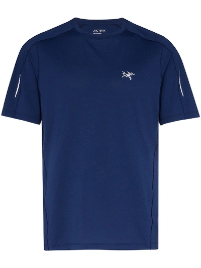 Arc'teryx Motus Logo-embroidered T-shirt In Blue