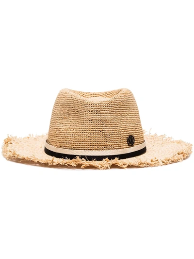 Maison Michel Andre Frayed Hat In Neutrals