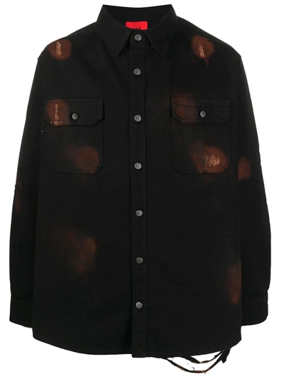 424 Long Sleeve Workwear Shirt In Black,brown