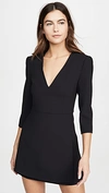 Alice And Olivia Stevie Double Layer Minidress In Black