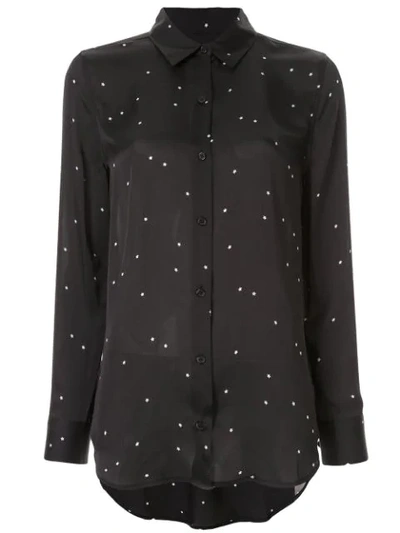 Equipment Essential Printed Washed-satin Shirt In Black & White
