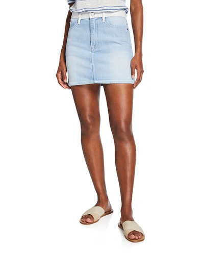 Frame Le High Mini Faded Denim Mini Skirt In Union