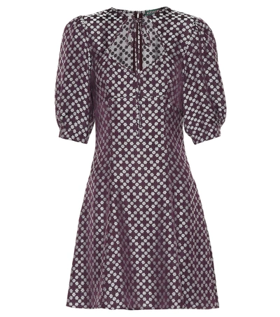 Alexa Chung Floral-jacquard Mini Dress In Purple