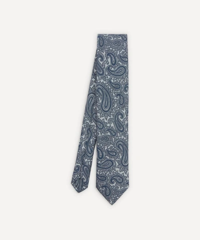 Liberty London Hedingham Paisley Jacquard Silk Tie In Blue
