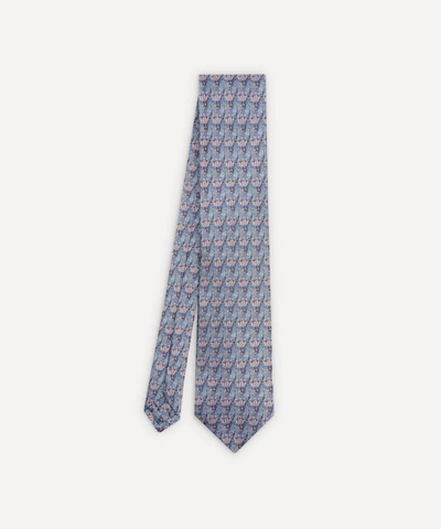 Liberty London Bonnington Jacquard Silk Tie In Blue
