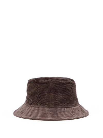 Acne Studios Logo-embroidered Stretch Cotton-corduroy Bucket Hat In Brown