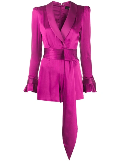 Retroféte Elizabeth Belted Playsuit In Pink