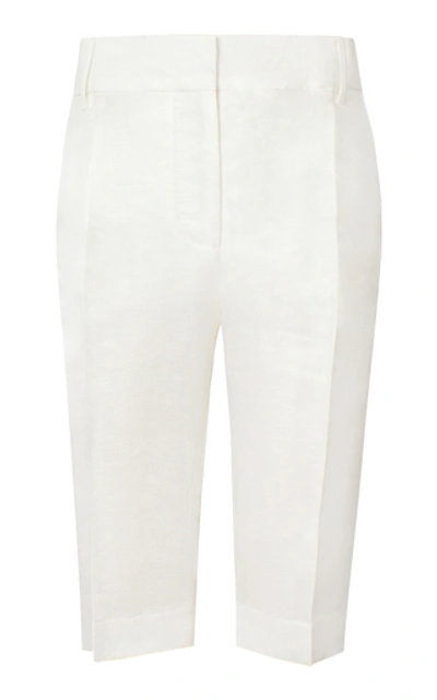 Alejandra Alonso Rojas Linen-blend Shorts In White