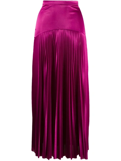 Christopher Kane Pleated Jersey Midi Skirt In Purple