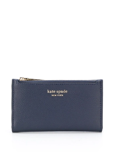 Kate Spade Saffiano Leather Small Wallet In Blue