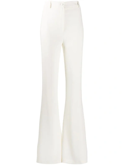 Hebe Studio Plain Flared Trousers In Neutrals