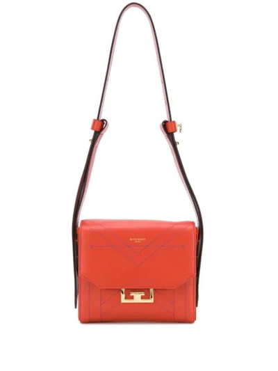 Givenchy Eden Croco Print Leather Messenger Bag In Red