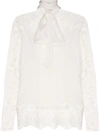 Faith Connexion Lace Detail Pussy Bow Blouse In White