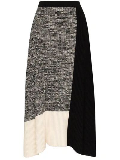 Rejina Pyo Yuki Panelled Knit Midi Skirt In Black