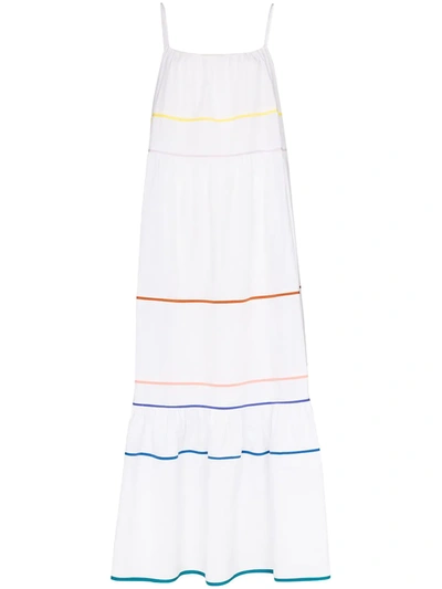 Araks Zoelle Striped Tiered Cotton Maxi Dress In White