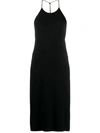 Bottega Veneta Backless Halterneck Jersey Dress In Black