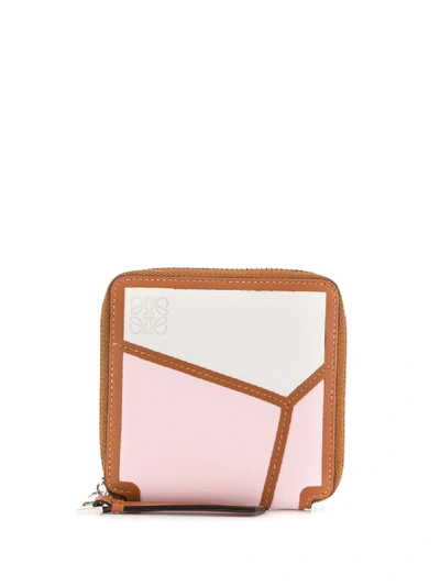 Loewe Multicolored Puzzle Square Wallet In Pink
