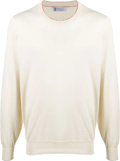 Brunello Cucinelli Crew-neck Raglan-sleeves Sweatshirt In Neutrals