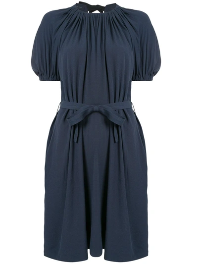 Eudon Choi Marlon Belted Dress In Blue