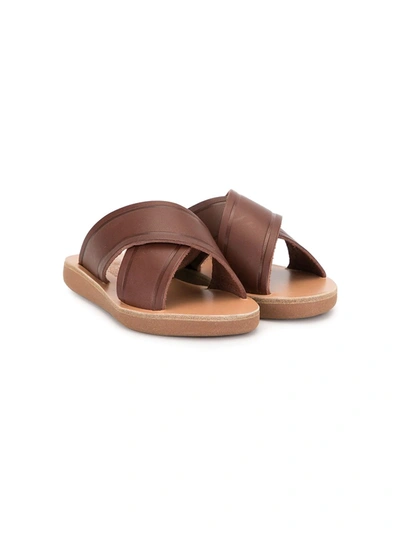 Ancient Greek Sandals Kids' Little Thais Sandals In Brown