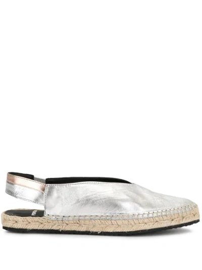 Pierre Hardy Alpha Sling-black Espadrilles In Silver