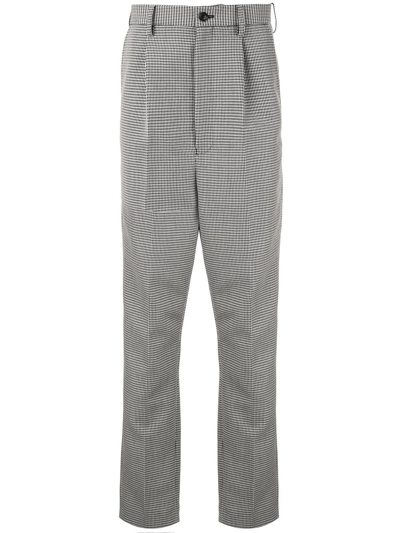 Doublet High-rise Houndstooth Trousers In Black