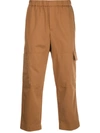 Kenzo Tapered Cropped Cargo Trousers In Brown