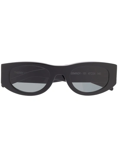Thierry Lasry Mastermindy Oval-frame Sunglasses In Black