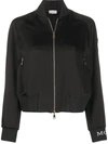 Moncler Stripe Detail Bomber Jacket In Black