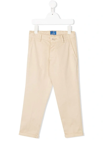 Fay Kids' Straight-leg Cotton Trousers In Neutrals
