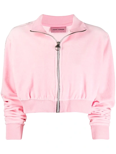 Chiara Ferragni Textured Side Studded Shorts In Pink