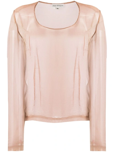 Pre-owned Dries Van Noten 1990s Sheer Blouse In Neutrals