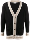 Ballantyne Contrast-trim Cardigan In Black