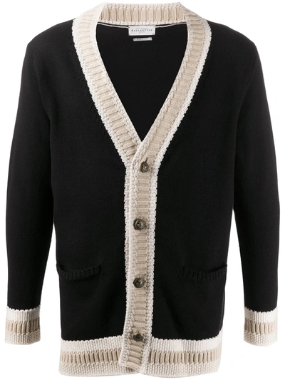 Ballantyne Contrast-trim Cardigan In Black