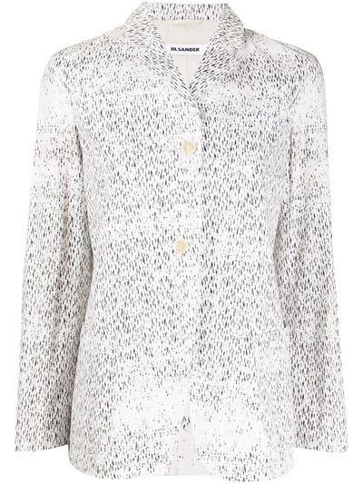 Pre-owned Jil Sander 2000s Dash Print Jacket In White