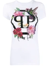 Philipp Plein Crew Neck Crystal-embellished T-shirt In White