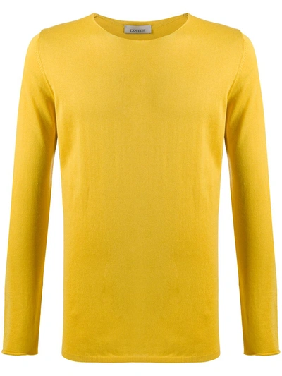 Laneus Crew Neck Long-sleeved Jumper In Yellow