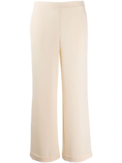 Alessia Santi Cropped Straight Leg Trousers In Neutrals