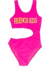 Alberta Ferretti Kids' French Kiss Print Swimsuit In Pink
