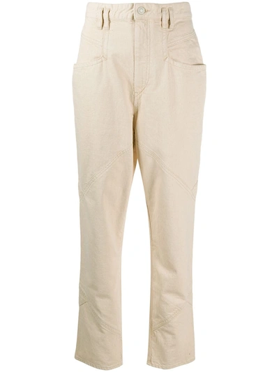 Isabel Marant Logo Patch Straight Leg Jeans In White
